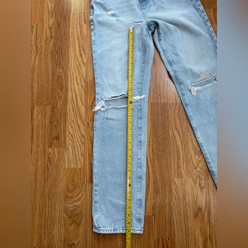 PacSun Distressed Straight Leg Jeans Light Wash Size 25 Ripped - Picture 5 of 5